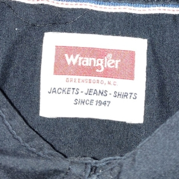 Wranglers Men's Black Short Sleeve Extra Large Button Down Dress Shirt - Picture 2 of 6